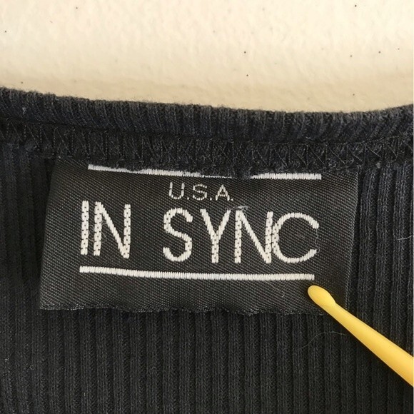 Vintage In Sync Black Ribbed Knit Drop Waist Red Tartan Plaid Dress Women's 24 - Picture 6 of 13